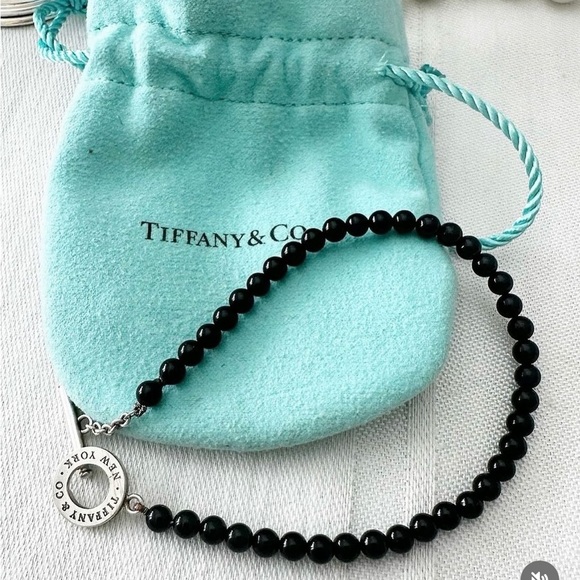Tiffany and Co. Onyx with Sterling Toggle Bracelet - Picture 1 of 7